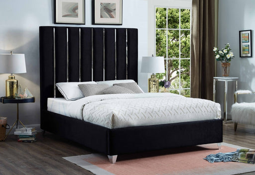 Enzo Velvet King Bed Black - EnzoBlack-K