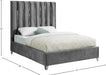 Enzo Velvet King Bed Grey - EnzoGrey-K