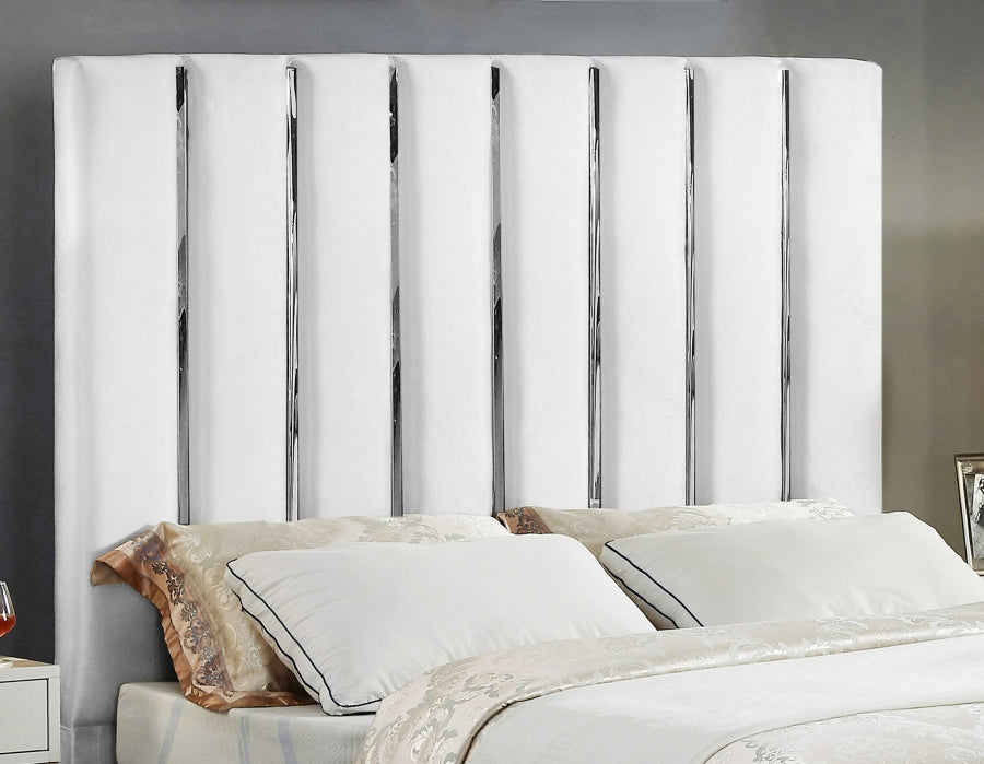 Enzo Velvet King Bed White - EnzoWhite-K