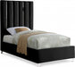 Enzo Velvet Twin Bed Black - EnzoBlack-T