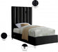 Enzo Velvet Twin Bed Black - EnzoBlack-T