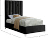 Enzo Velvet Twin Bed Black - EnzoBlack-T