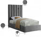 Enzo Velvet Twin Bed Grey - EnzoGrey-T