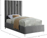 Enzo Velvet Twin Bed Grey - EnzoGrey-T