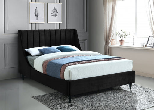 Eva Velvet Full Bed Black - EvaBlack-F