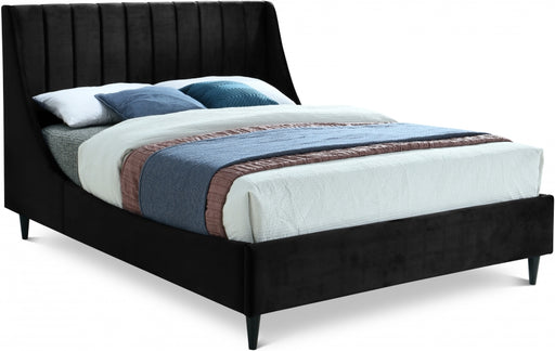 Eva Velvet Full Bed Black - EvaBlack-F