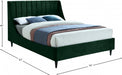 Eva Velvet Full Bed Green - EvaGreen-F