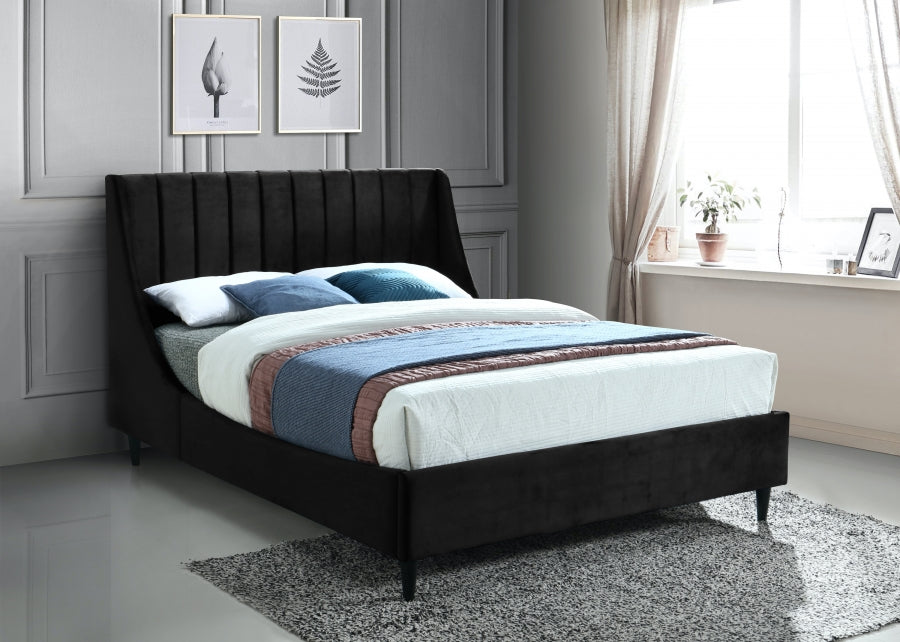 Eva Velvet King Bed Black - EvaBlack-K