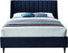 Eva Velvet King Bed Blue - EvaNavy-K