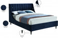 Eva Velvet King Bed Blue - EvaNavy-K