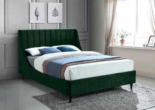 Eva Velvet King Bed Green - EvaGreen-K