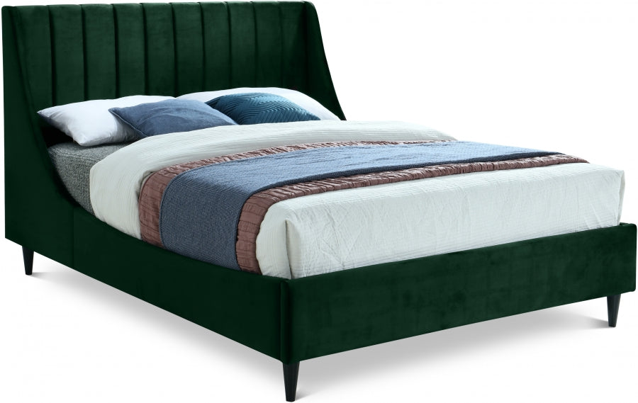 Eva Velvet King Bed Green - EvaGreen-K