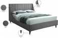 Eva Velvet King Bed Grey - EvaGrey-K