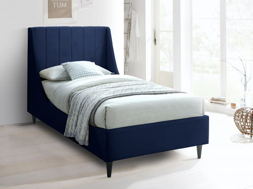 Eva Velvet Twin Bed Blue - EvaNavy-T