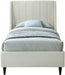 Eva Velvet Twin Bed Cream - EvaCream-T