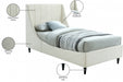 Eva Velvet Twin Bed Cream - EvaCream-T