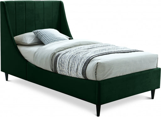 Eva Velvet Twin Bed Green - EvaGreen-T