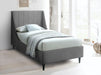 Eva Velvet Twin Bed Grey - EvaGrey-T