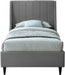 Eva Velvet Twin Bed Grey - EvaGrey-T