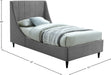 Eva Velvet Twin Bed Grey - EvaGrey-T