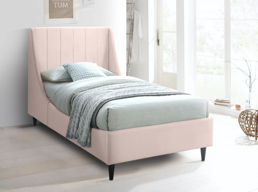 Eva Velvet Twin Bed Pink - EvaPink-T