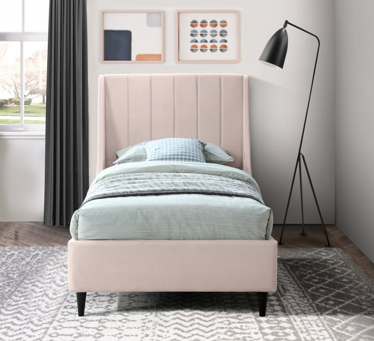 Eva Velvet Twin Bed Pink - EvaPink-T