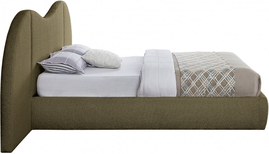 Everest Boucle Fabric King Bed (3 Boxes) Olive - B1246Olive-K