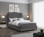 Felix Linen Textured Fabric Full Bed Grey - FelixGrey-F