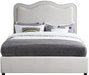 Felix Linen Textured Fabric King Bed Cream - FelixCream-K