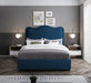 Felix Linen Textured Fabric Queen Bed Blue - FelixNavy-Q