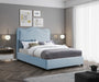 Felix Linen Textured Fabric Queen Bed Light Blue - FelixSkyBlu-Q