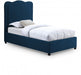 Felix Linen Textured Fabric Twin Bed Blue - FelixNavy-T