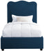 Felix Linen Textured Fabric Twin Bed Blue - FelixNavy-T