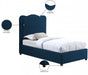 Felix Linen Textured Fabric Twin Bed Blue - FelixNavy-T