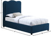 Felix Linen Textured Fabric Twin Bed Blue - FelixNavy-T