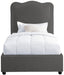 Felix Linen Textured Fabric Twin Bed Grey - FelixGrey-T