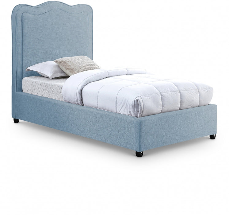 Felix Linen Textured Fabric Twin Bed Light Blue - FelixSkyBlu-T