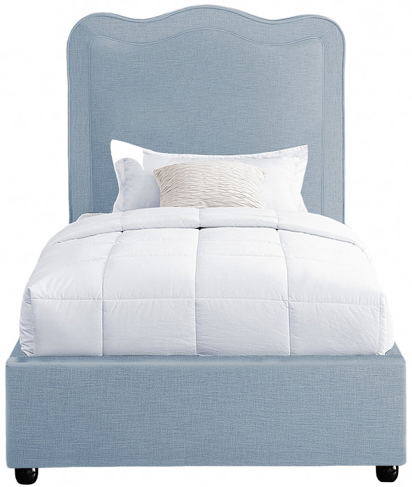 Felix Linen Textured Fabric Twin Bed Light Blue - FelixSkyBlu-T