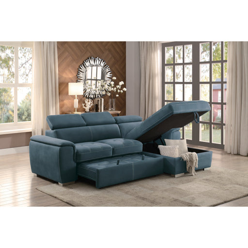 Ferriday Blue Storage Sleeper Sectional - 8228BU* - Gate Furniture