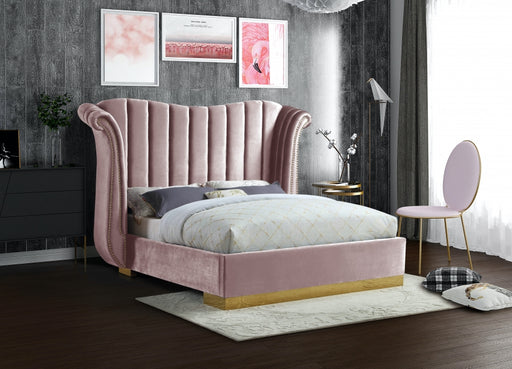 Flora Velvet King Bed (3 Boxes) Pink - FloraPink-K