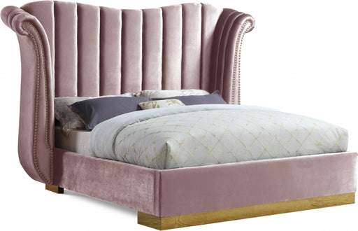 Flora Velvet King Bed (3 Boxes) Pink - FloraPink-K