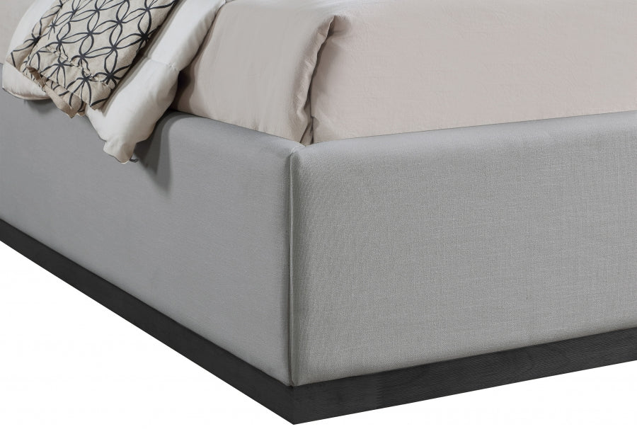 Flynn Linen Textured Fabric Full Bed Grey - FlynnGrey-F