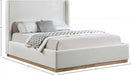 Flynn Linen Textured Fabric King Bed Cream - FlynnCream-K