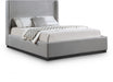 Flynn Linen Textured Fabric King Bed Grey - FlynnGrey-K