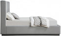 Flynn Linen Textured Fabric King Bed Grey - FlynnGrey-K