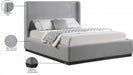 Flynn Linen Textured Fabric King Bed Grey - FlynnGrey-K