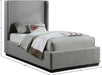 Flynn Linen Textured Fabric Twin Bed Grey - FlynnGrey-T