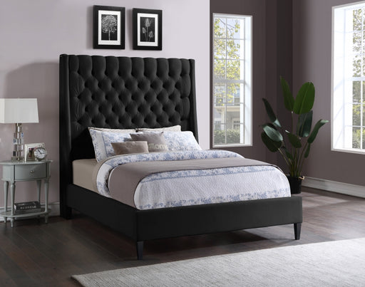 Fritz Velvet Full Bed Black - FritzBlack-F