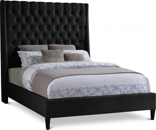 Fritz Velvet Full Bed Black - FritzBlack-F