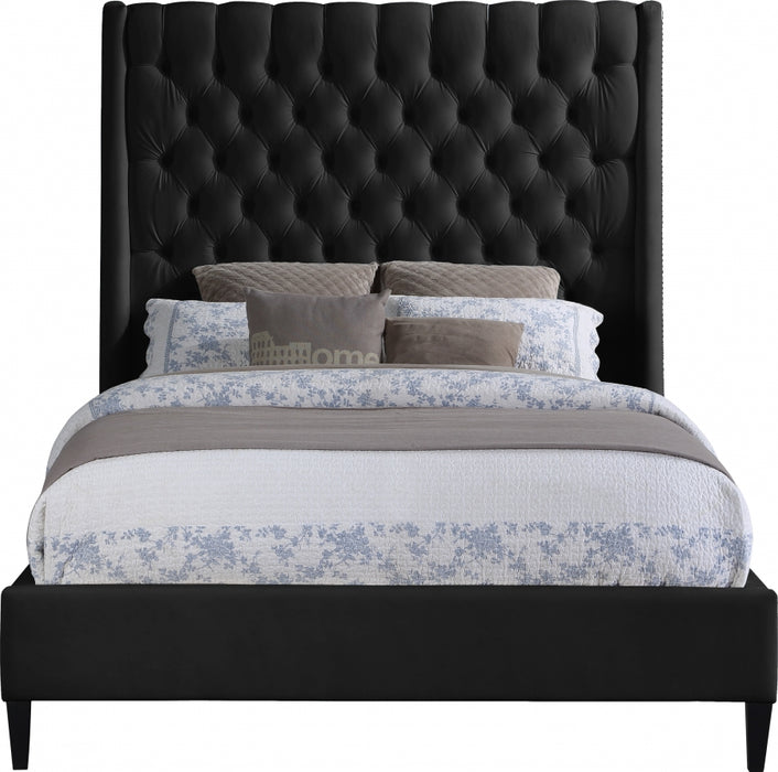 Fritz Velvet Full Bed Black - FritzBlack-F